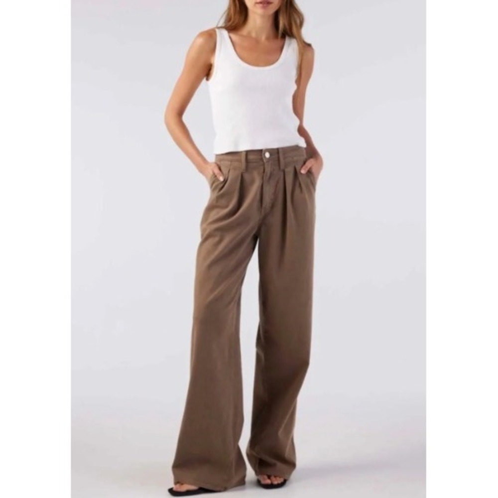 AMO Sheryl Trousers Coffee Womens 30 Wide Leg Baggy Anthropologie Minimalist EUC